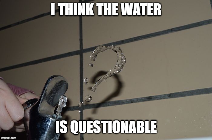 I THINK THE WATER; IS QUESTIONABLE | made w/ Imgflip meme maker