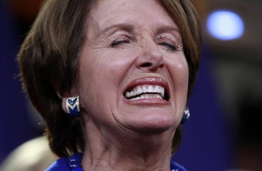 Nancy Pelosi crying or making a wish Blank Meme Template