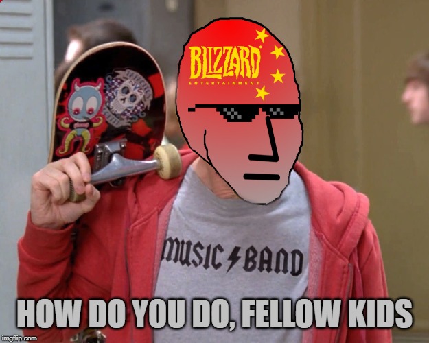 Blizzard China Fellow Kids | image tagged in blizzard,china,steve buscemi fellow kids | made w/ Imgflip meme maker