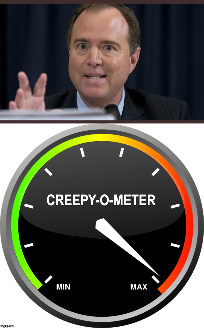 CREEPY-O-METER | image tagged in adam schiff | made w/ Imgflip meme maker