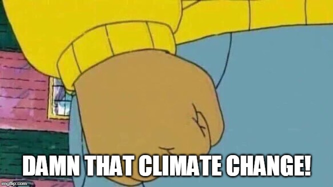 Arthur Fist Meme | DAMN THAT CLIMATE CHANGE! | image tagged in memes,arthur fist | made w/ Imgflip meme maker