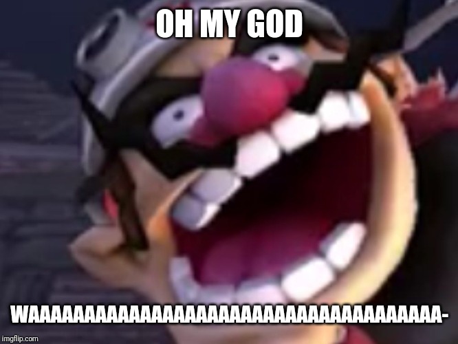Wario | OH MY GOD WAAAAAAAAAAAAAAAAAAAAAAAAAAAAAAAAAAAAA- | image tagged in wario | made w/ Imgflip meme maker