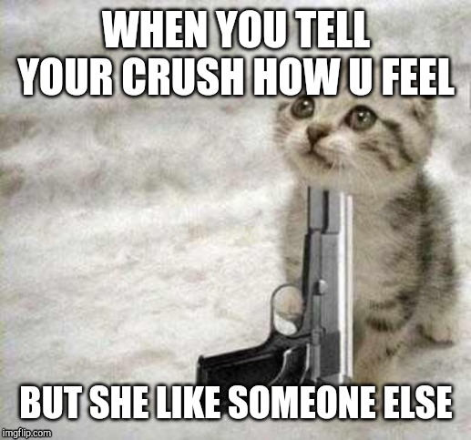 suicide | WHEN YOU TELL YOUR CRUSH HOW U FEEL; BUT SHE LIKE SOMEONE ELSE | image tagged in suicide | made w/ Imgflip meme maker