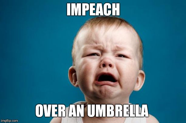 BABY CRYING | IMPEACH OVER AN UMBRELLA | image tagged in baby crying | made w/ Imgflip meme maker