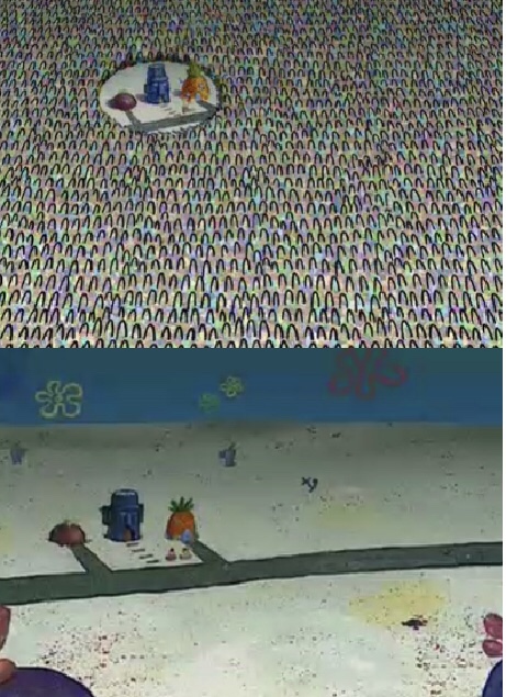 Spongebob Crowd meme template. 