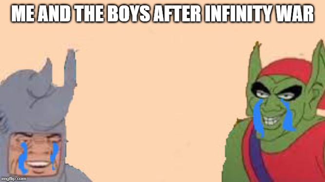 Me and the Boys after Infinity War | ME AND THE BOYS AFTER INFINITY WAR | image tagged in me and the boys | made w/ Imgflip meme maker