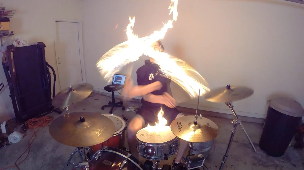 High Quality Playing the drums while they are on fire Blank Meme Template