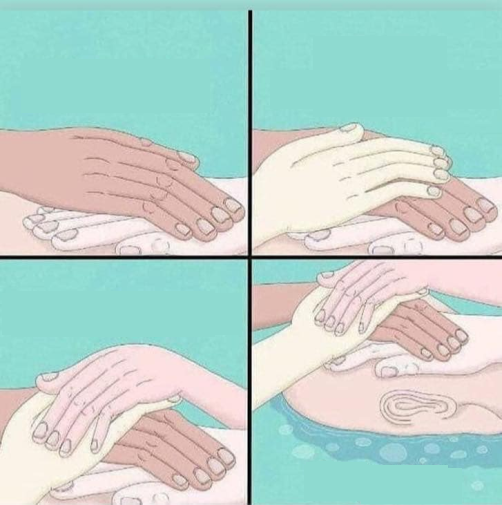 Hands drowning person Blank Meme Template