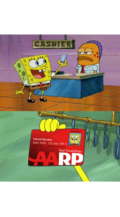 High Quality AARP Spongebob Blank Meme Template
