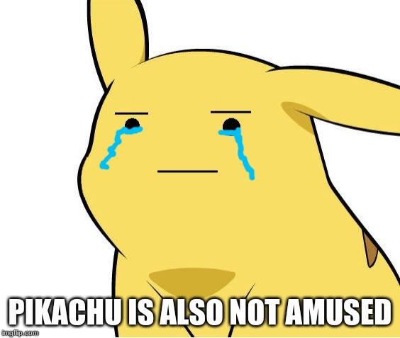 Pikachu Is Not Amused | PIKACHU IS ALSO NOT AMUSED | image tagged in pikachu is not amused | made w/ Imgflip meme maker
