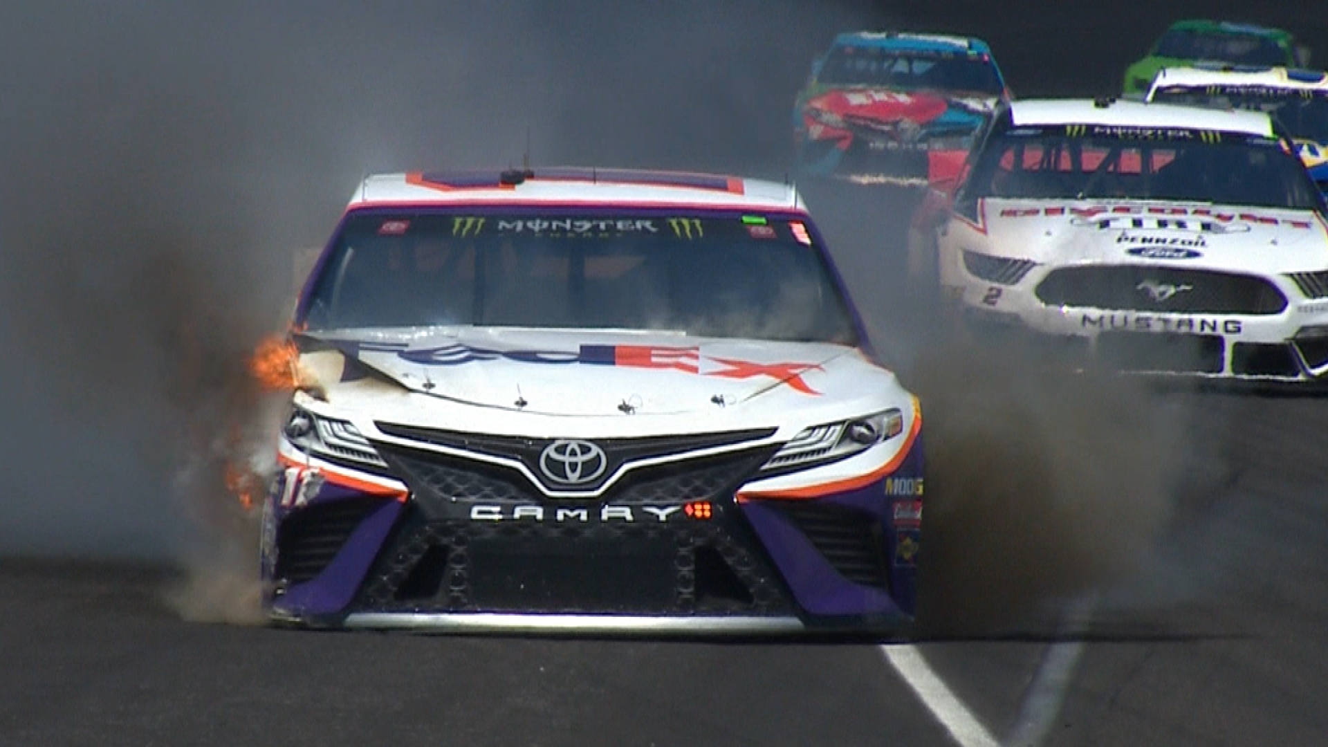 High Quality Denny Hamlin crash Blank Meme Template