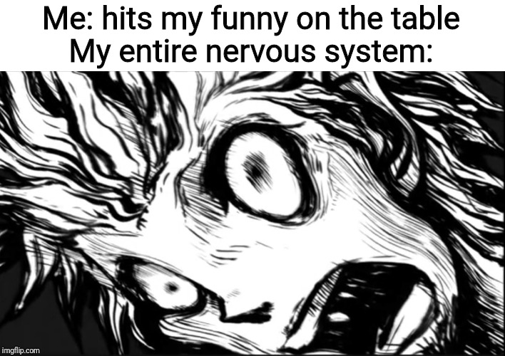 Nervous System Shutdown! | Me: hits my funny on the table
My entire nervous system: | image tagged in anime,danganronpa,memes | made w/ Imgflip meme maker