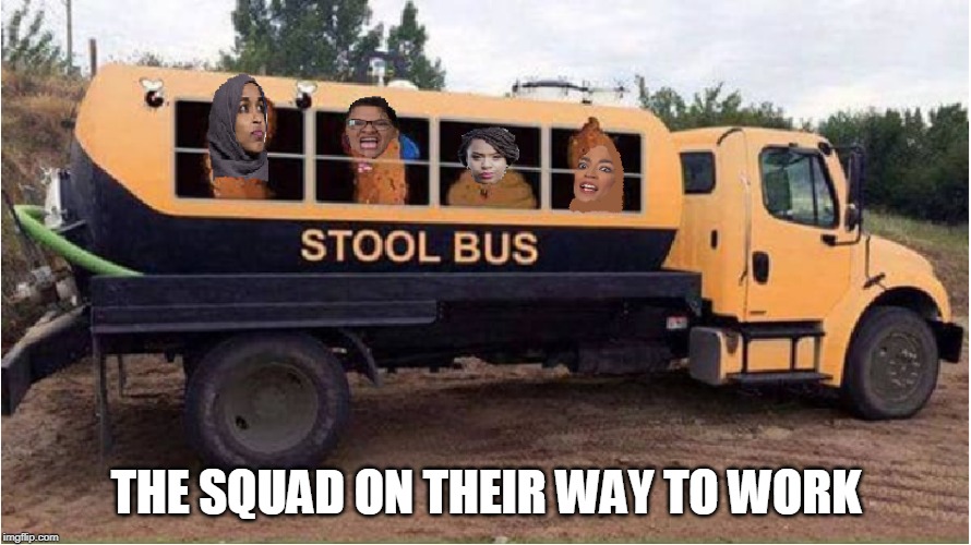 stool bus | THE SQUAD ON THEIR WAY TO WORK | image tagged in stool bus | made w/ Imgflip meme maker