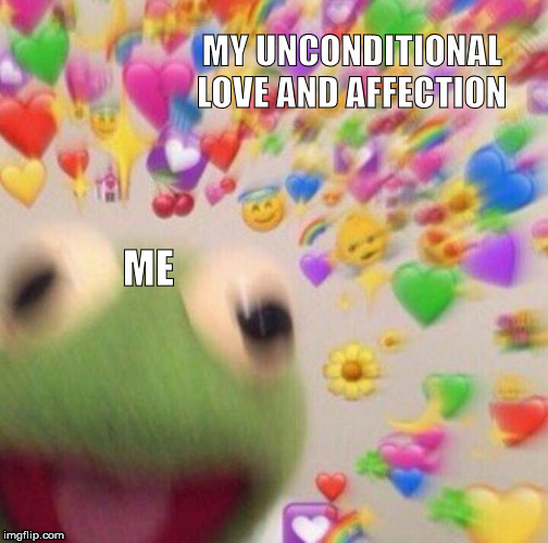 My love for you | MY UNCONDITIONAL LOVE AND AFFECTION; ME | image tagged in love | made w/ Imgflip meme maker