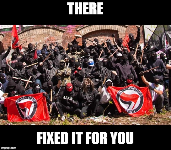 Antifa | THERE FIXED IT FOR YOU | image tagged in antifa | made w/ Imgflip meme maker
