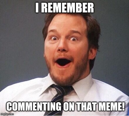 excited | I REMEMBER COMMENTING ON THAT MEME! | image tagged in excited | made w/ Imgflip meme maker