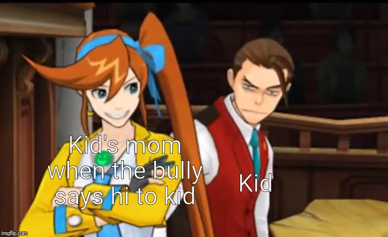Disappointed apollo | Kid's mom when the bully says hi to kid; Kid | image tagged in disappointed apollo | made w/ Imgflip meme maker
