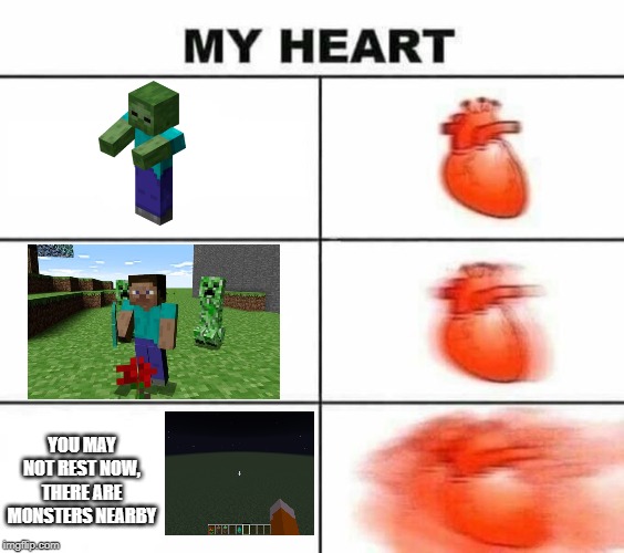 My heart blank | YOU MAY NOT REST NOW, THERE ARE MONSTERS NEARBY | image tagged in my heart blank | made w/ Imgflip meme maker