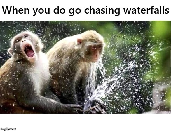 Chasing Waterfalls | image tagged in chasing waterfalls | made w/ Imgflip meme maker