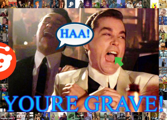 you are the graeve | HAA! YOURE GRAVE! | image tagged in memes,good fellas hilarious | made w/ Imgflip meme maker