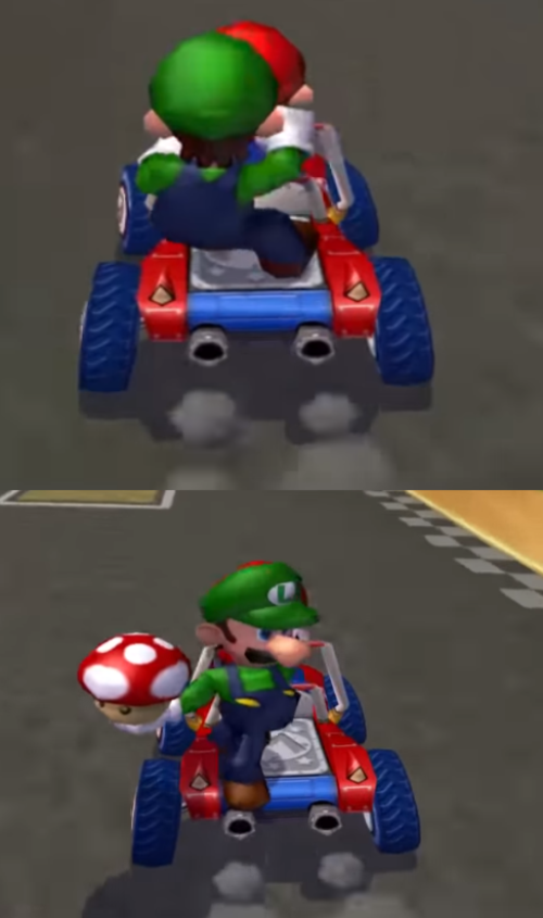 luigi uses mushroom Blank Meme Template