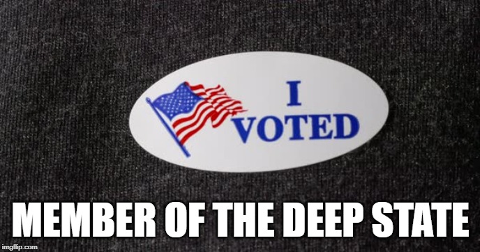 I voted | MEMBER OF THE DEEP STATE | image tagged in i voted | made w/ Imgflip meme maker