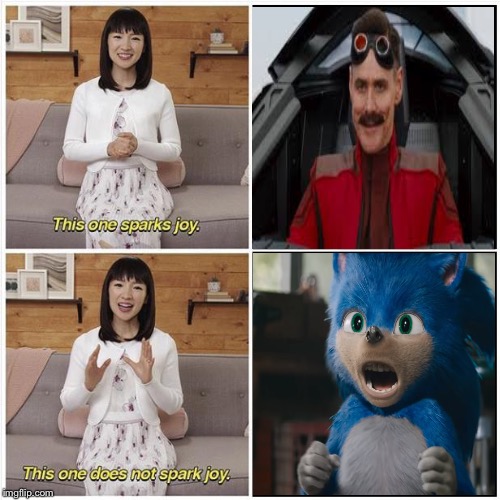 Jim Carrey Will Be Carrying The Sonic Movie | image tagged in this one sparks joy,jim carrey,sonic movie,marie kondo,2019 | made w/ Imgflip meme maker