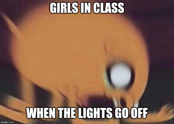 jake screech | GIRLS IN CLASS; WHEN THE LIGHTS GO OFF | image tagged in jake screech | made w/ Imgflip meme maker