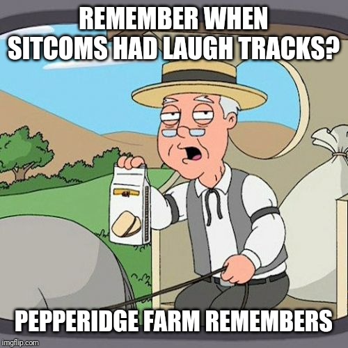 What happened to Laugh Tracks? | REMEMBER WHEN SITCOMS HAD LAUGH TRACKS? PEPPERIDGE FARM REMEMBERS | image tagged in memes,pepperidge farm remembers,sitcoms | made w/ Imgflip meme maker