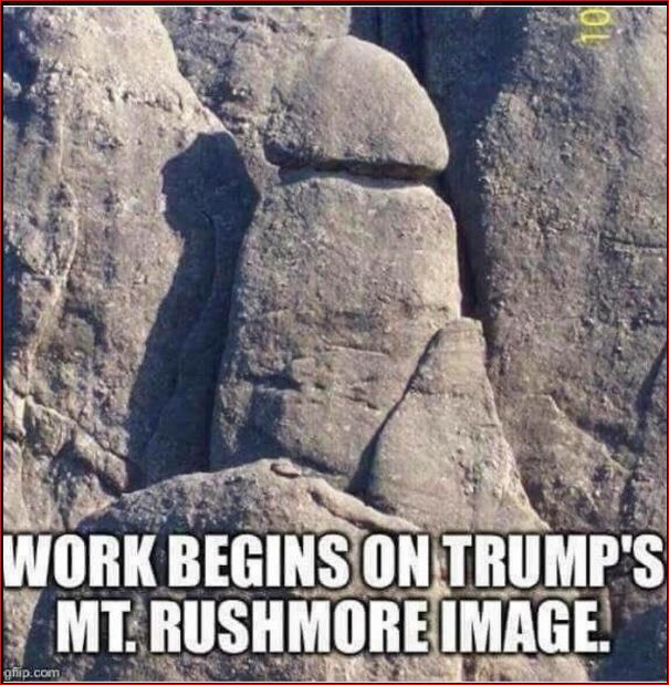 Trump Mount Rushmore Natuaral Scupture Blank Meme Template