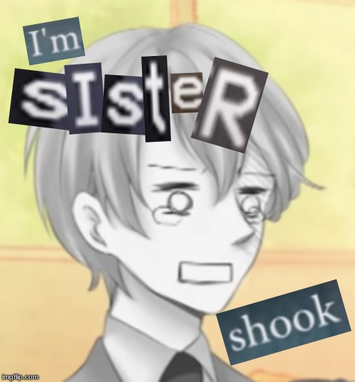 sister shook | image tagged in sister,shook,james charles | made w/ Imgflip meme maker