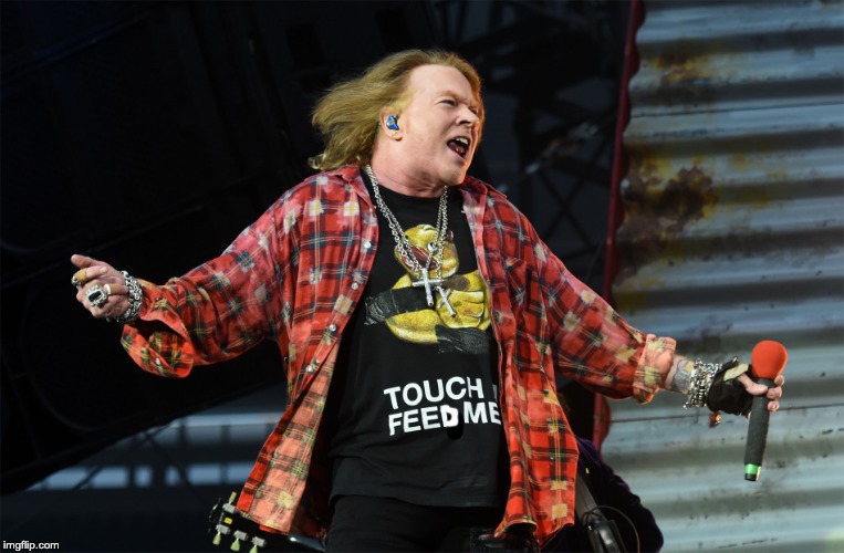 Axl Rose | image tagged in feed me | made w/ Imgflip meme maker