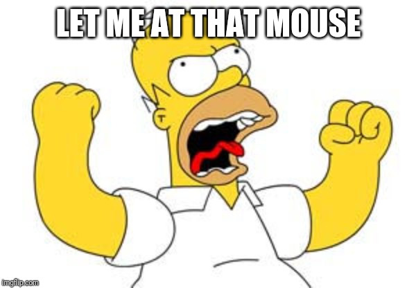 Angry homer | LET ME AT THAT MOUSE | image tagged in angry homer | made w/ Imgflip meme maker