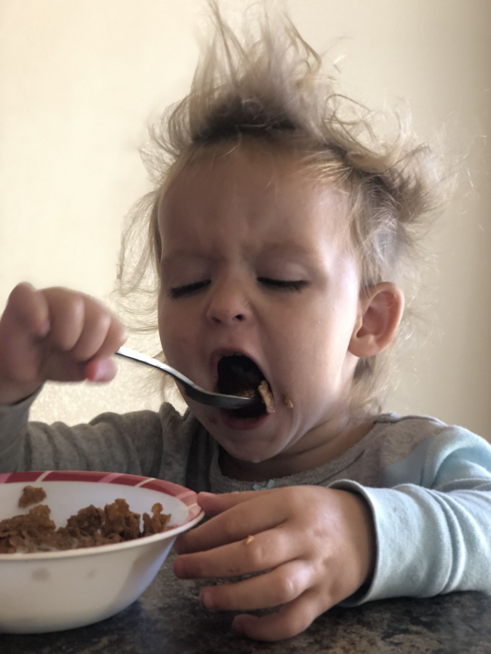 High Quality Baby eating cereal Blank Meme Template