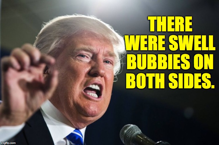 donald trump | THERE WERE SWELL BUBBIES ON BOTH SIDES. | image tagged in donald trump | made w/ Imgflip meme maker