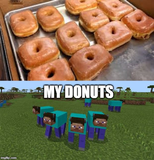 Square Donuts | MY DONUTS | image tagged in me and the boys,donuts,minecraft,funny,memes,square | made w/ Imgflip meme maker