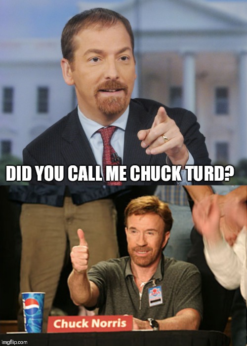 DID YOU CALL ME CHUCK TURD? | image tagged in memes,chuck norris approves,chuck todd | made w/ Imgflip meme maker