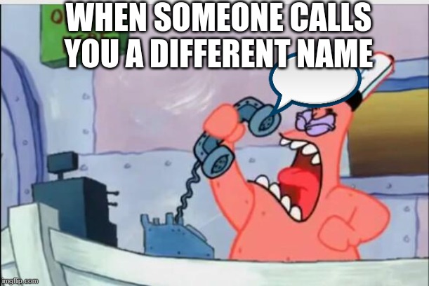 NO THIS IS PATRICK | WHEN SOMEONE CALLS YOU A DIFFERENT NAME | image tagged in no this is patrick | made w/ Imgflip meme maker