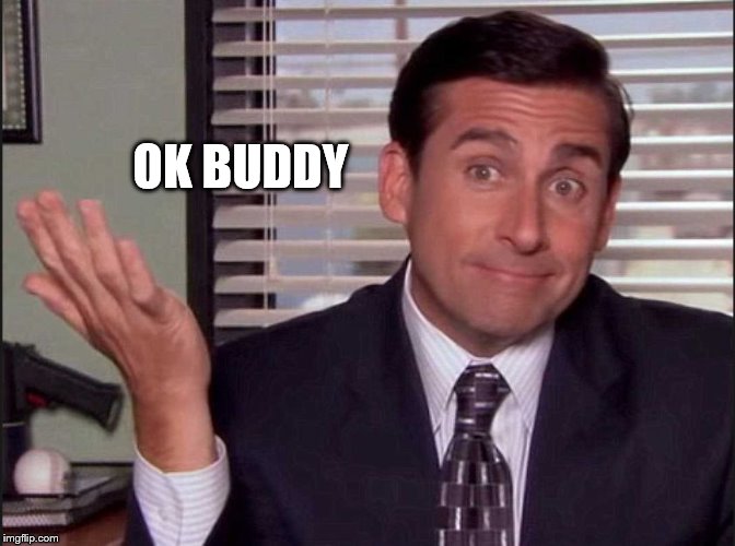 Michael Scott | OK BUDDY | image tagged in michael scott | made w/ Imgflip meme maker