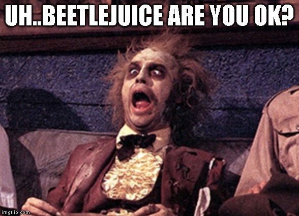 UH..BEETLEJUICE ARE YOU OK? | image tagged in beetlejuice | made w/ Imgflip meme maker