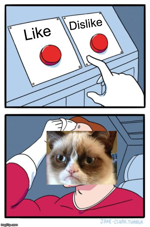 Two Buttons | Dislike; Like | image tagged in memes,two buttons | made w/ Imgflip meme maker