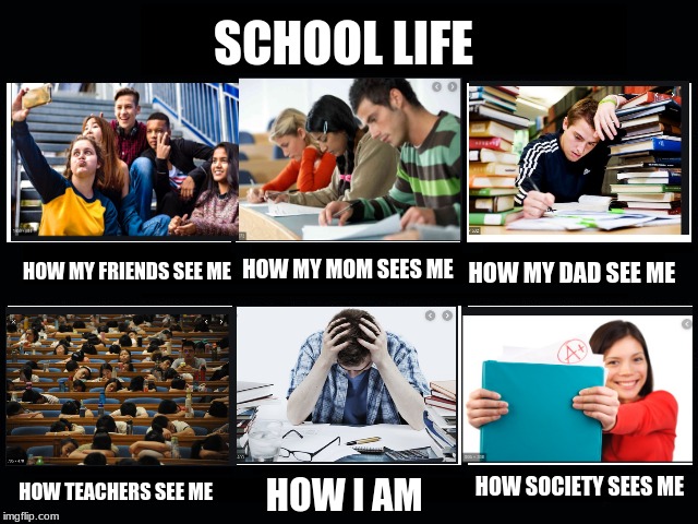 What my friends think I do | SCHOOL LIFE; HOW MY DAD SEE ME; HOW MY FRIENDS SEE ME; HOW MY MOM SEES ME; HOW SOCIETY SEES ME; HOW TEACHERS SEE ME; HOW I AM | image tagged in what my friends think i do | made w/ Imgflip meme maker