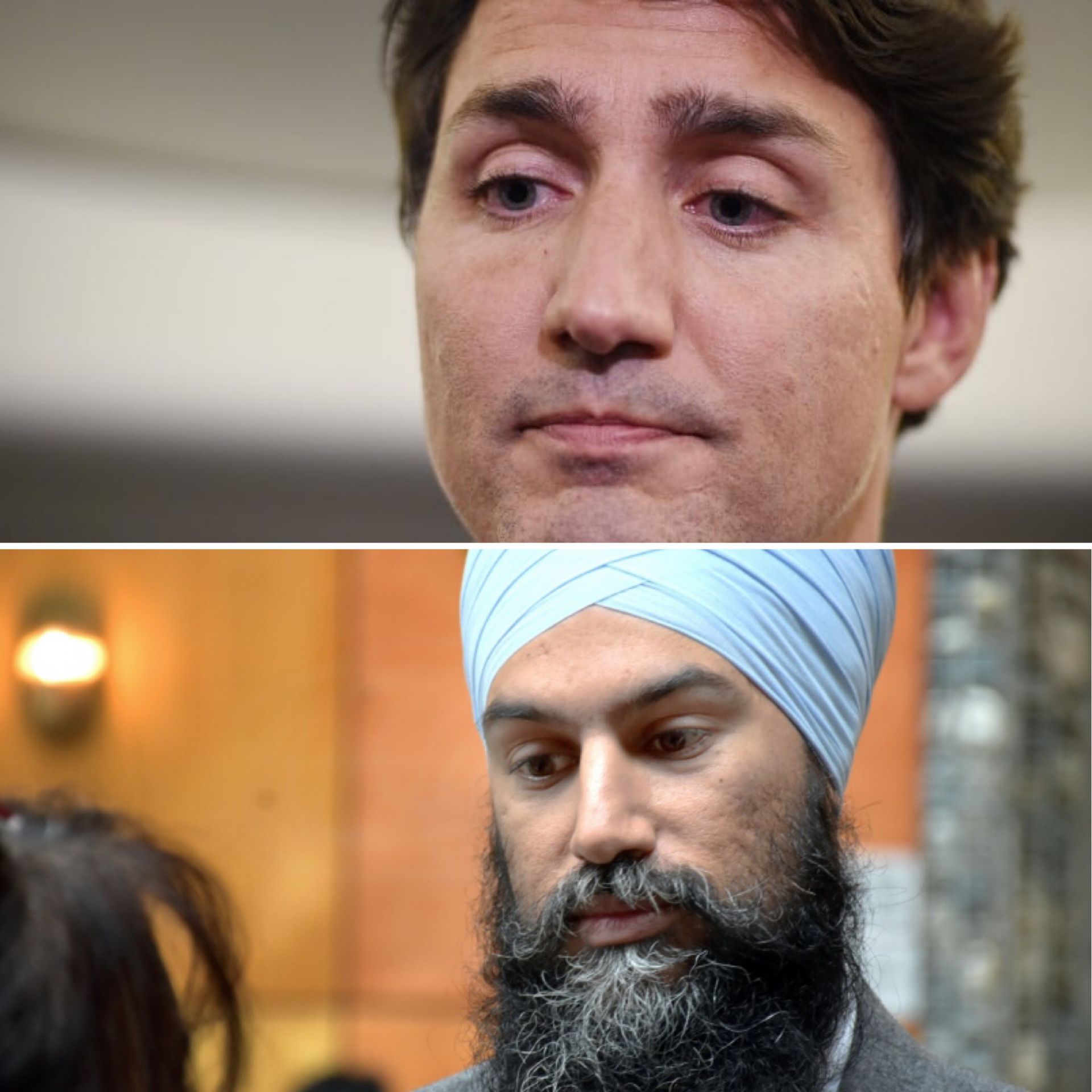 Trudeau vs Singh Blank Meme Template