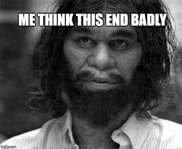 Geico Caveman | ME THINK THIS END BADLY | image tagged in geico caveman | made w/ Imgflip meme maker