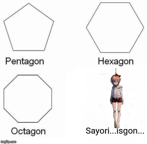 Why...?  I don't understand... I tried everything i could to make you happy!  What more could i DO?!  Sayoriiii... | Sayori...isgon... | image tagged in memes,pentagon hexagon octagon,sayori,doki doki literature club | made w/ Imgflip meme maker