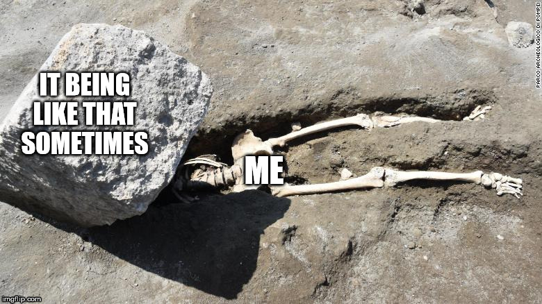 IT BEING LIKE THAT SOMETIMES; ME | image tagged in skeleton,spooktober | made w/ Imgflip meme maker