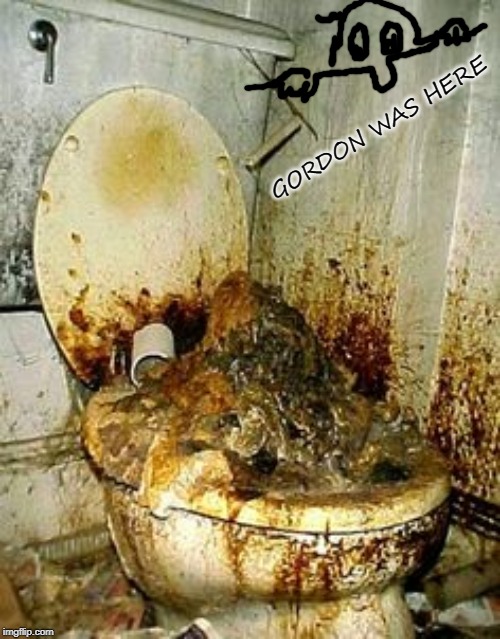 Public Bathroom | GORDON WAS HERE | image tagged in public bathroom | made w/ Imgflip meme maker