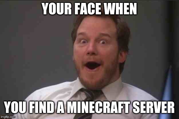 That face you make when you realize Star Wars 7 is ONE WEEK AWAY | YOUR FACE WHEN; YOU FIND A MINECRAFT SERVER | image tagged in that face you make when you realize star wars 7 is one week away | made w/ Imgflip meme maker