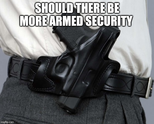Gun & Holster | SHOULD THERE BE MORE ARMED SECURITY | image tagged in gun  holster | made w/ Imgflip meme maker