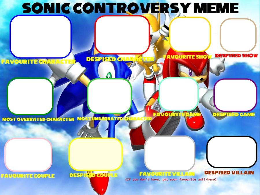 High Quality Sonic controversy template Blank Meme Template